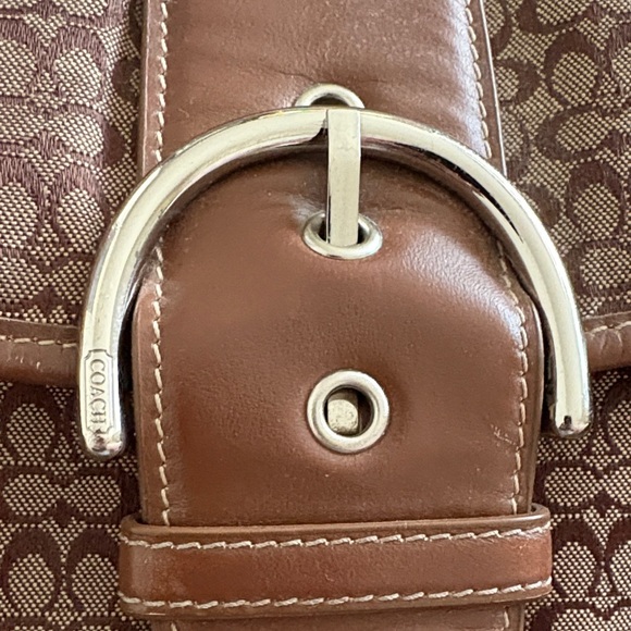 Gently Loved Vintage Soho Leather Canvas Designer Coach Shoulder Bag - Picture 2 of 15